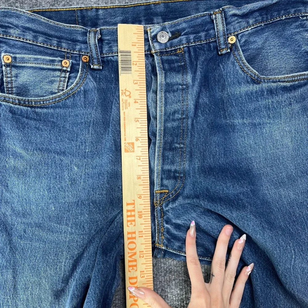 Levi's‎ 501 Button Fly Jeans Men's Blue Denim Cotton Straight Leg Y2K - 35X27